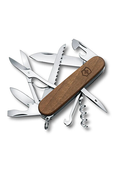 Victorinox Huntsman Wood Multifunctional Pocket Knife, 13 Functions, Brown