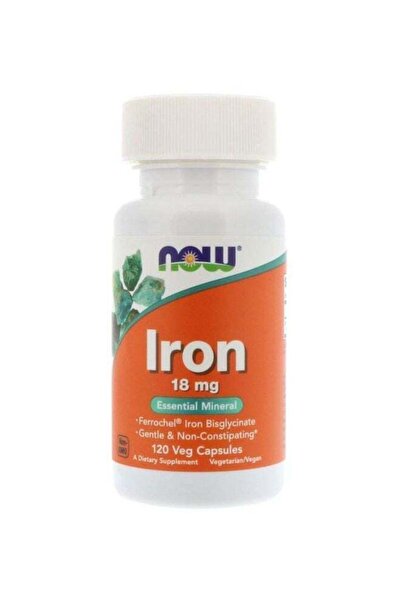 Now Foods حديد 18 ملغ 120 كبسولة