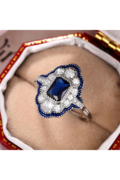 Choice 6 Q047 Huitan Retro Blue Rings Women Anniversary Evening Party Dazzlin...