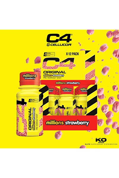 Cellucor C4 Original pre workout shot 12*60ml Çilek Aromalı