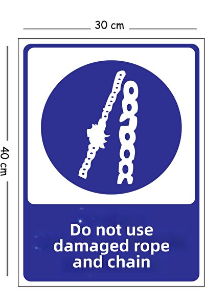 Mayeka Metal Warning Sign: Use of Defective Ropes and Chains 30X40 cm A3 Warn...