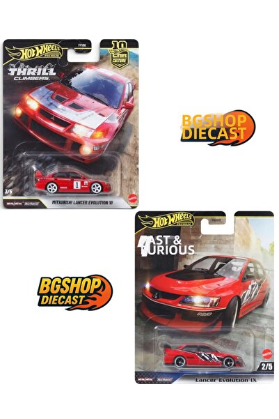 HOT WHEELS مجموعة سيارات تسلق الجبال الفاخرة - ميتسوبيشي لانسر إيفو VI - فاست...