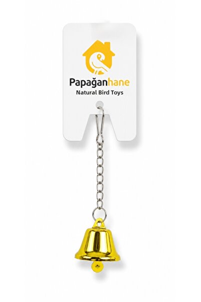 Papağanhane Yellow Bell Bird Toy Hanging Cage Toy Budgie Parrot 11 cm