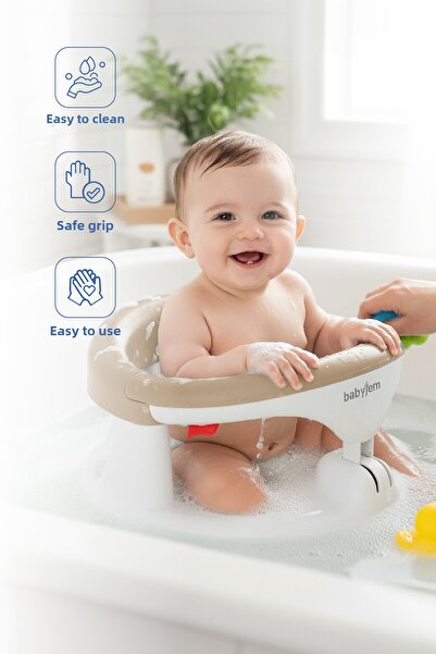 Babyjem Side Opening Bath & Feeding Seat Stone