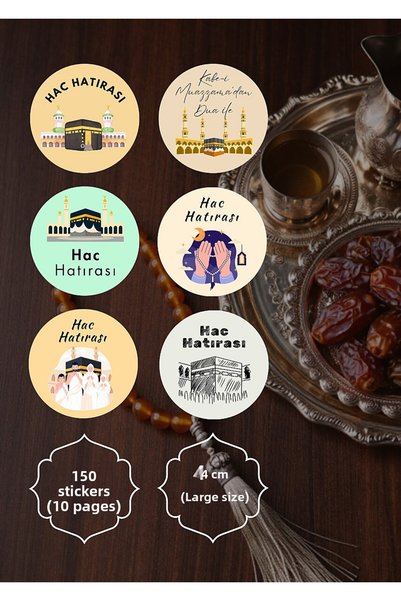 Bimotif 150 de etichete speciale pentru ambalare cadouri pentru Hajj și Kaaba...