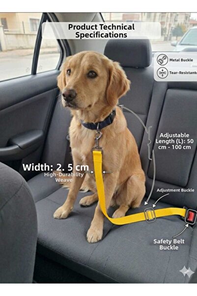 hebmeyy Pet Car Seat Belt, Adjustable, Fits All Vehicles, Sturdy, Woven, Cat ...
