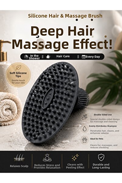 Mode Cool Silicone Scalp Massage and Shampoo Brush – Double-Sided Hair & Body...