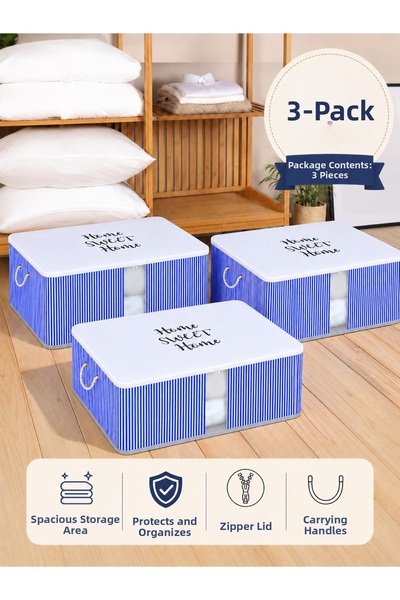 Timburly 3 bucăți Home Sweet Home cu dungi, pernă mare, pilota, husă pentru p...