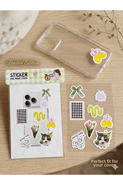 Luxmon Husă pentru telefon și tabletă Set de mini autocolante Feel Lucky Figured