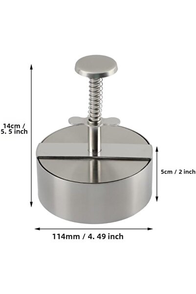 Yıldızan Terra Organic Stainless Steel Hamburger Press |   Meat Pie Mold |   ...