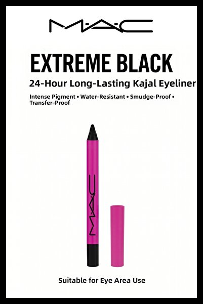 M.A.C Black Kajal Eye Pencil, Intensely Pigmented, Non-Smudging, 24-Hour Long...