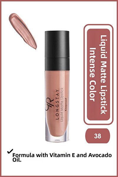 Golden Rose Longstay Liquid Matte Lipstick No: 38 - Non-Smudgeable, Long-Last...