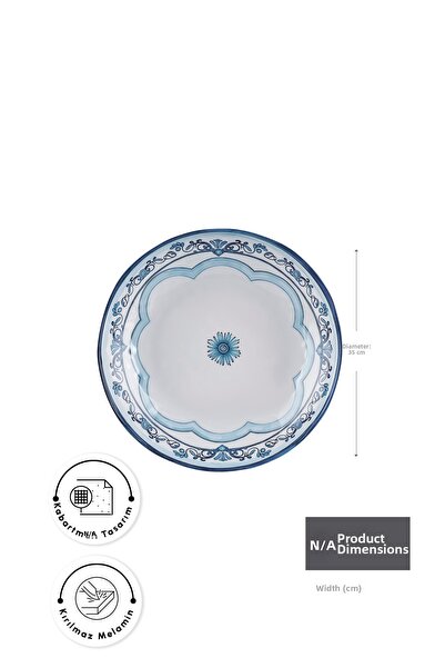 Karaca Blue Harmony Melamine Serving Plate 35 cm