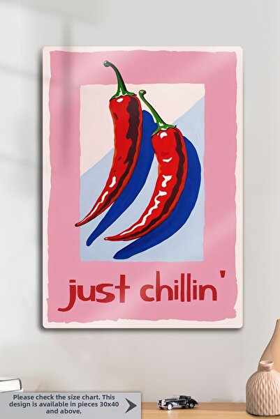 DekorHane Imprimare pe metal - Just Chillin Red Pepper Painting Pop Art Decor...