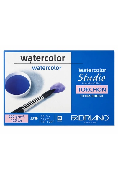Fabriano Studio Watercolor Block 20 Sheets Torchon 270Gr 35.5X51Cm