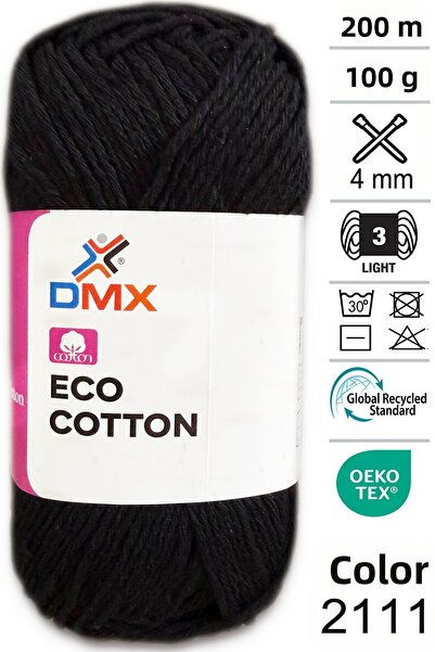 Diva İplik Eco Natural Cotton-Koton İp-Pamuk-2111 Black