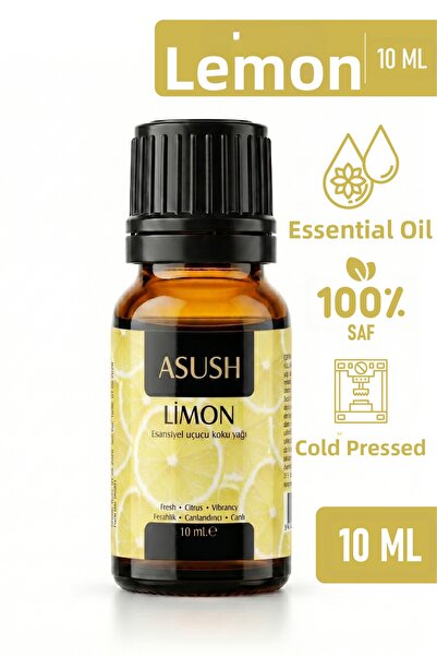 ASUSH زيت الليمون العطري 10 مل - زيت عطري منعش وحيوي برائحة الحمضيات