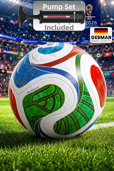 Telvesse Football Ball Pro 2026 World Cup Trios Set with Pump Durable Hard Gr...