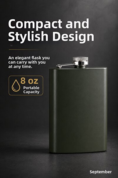 septembris Rangersteel 8 oz Stainless Steel Flask