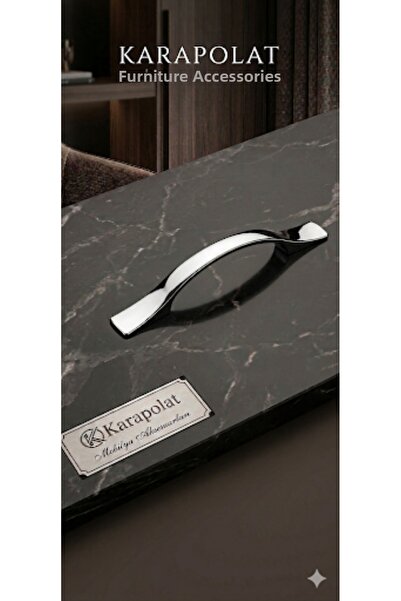 KARAPOLAT 96mm Furniture Handle Luxury Thick Pheasant Handle (Chrome - Matte ...