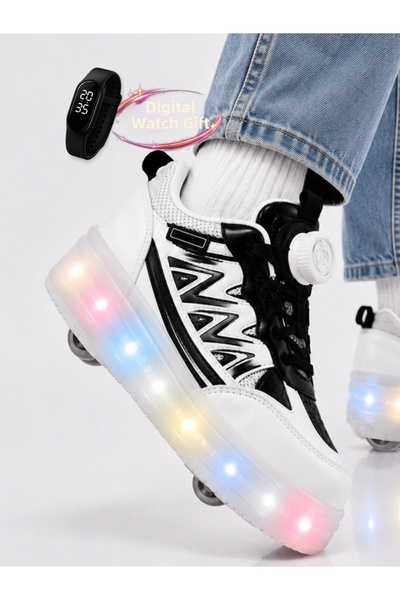 Casabony Patented Boys' Skate Shoes - Removable Wheels