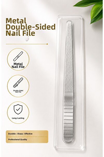 MAQYA KOZMETİK Stainless Double-Sided Metal Nail File - Long-Lasting Professi...