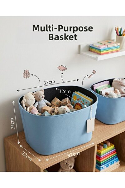 Adalinhome Premium Faux Leather Multi-Purpose Organizer Storage Basket |   To...