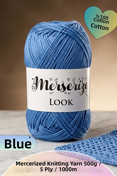Dantelux Mercerized Knitting Yarn (5 Skeins / 500 Grams / 1000 Meters) 100% C...