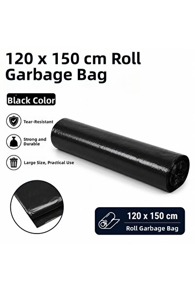 Mçb Group 120x150 cm Sac de gunoi negru tip rolă Tip container Sac de gunoi r...