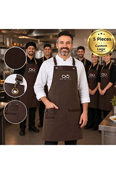 Bk Gift Customized with Your Logo: 5 Pieces of New York Model Aprons in Chest...