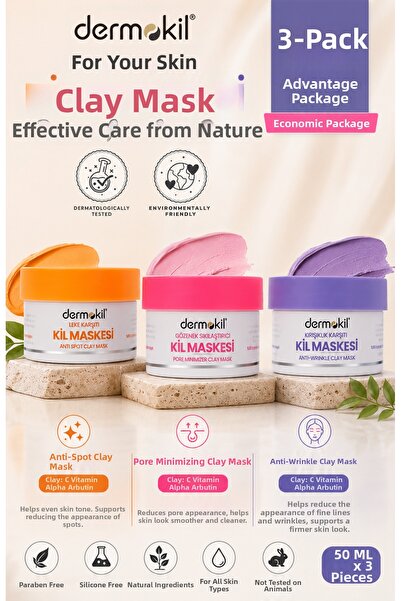 Dermokil Clay Mask Anti-Blemish/Pore Tightening/Anti-Aging and Anti-Wrinkle 3...