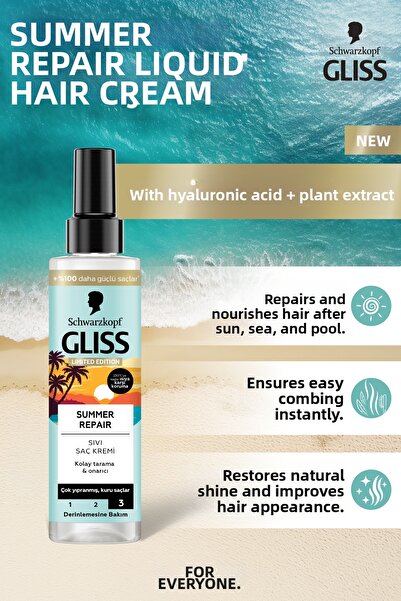 Gliss Summer Repair Easy Combing Repairing Liquid Conditioner for Very Damage...