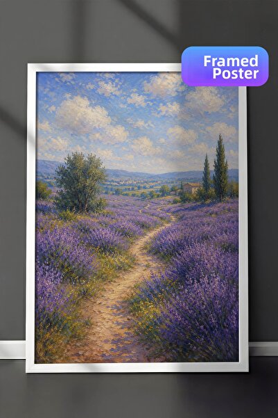 Zestia Pictură murală inspirată de Monet, câmp de lavandă, peisaj impresionis...