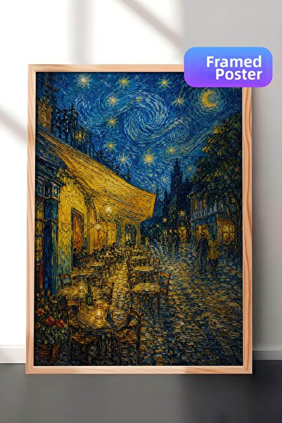 Zestia Pictură murală inspirată de Van Gogh pentru terasa cafenelei, efect de...
