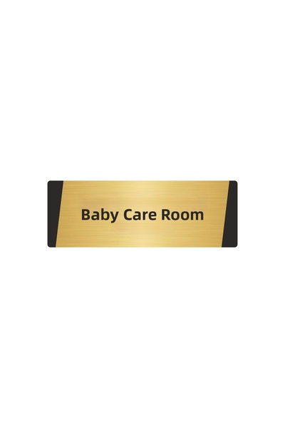 Özarslan Dizayn Baby Care Room Metal Warning Sign 7X20 cm Gold Color