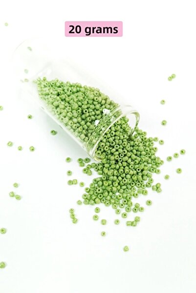 Generic Brand خرز رمل زجاجي مصبوب (11/0) 2 مم - 20 جرام - أخضر فاتح - BNC003