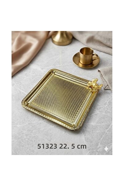 konak alışveriş 51323 -Sunum Kare Gold Butterfly
