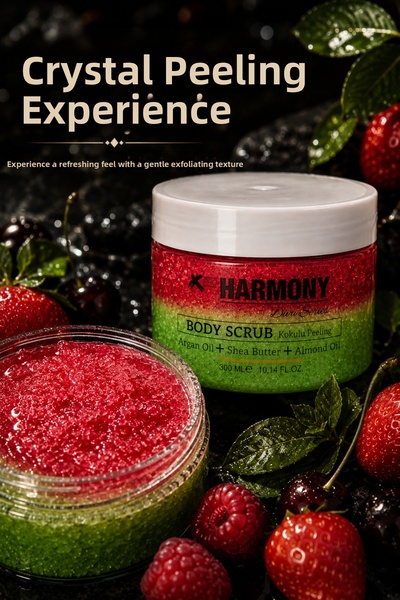 PROHARMONY Forest Fruit Body Scrub 300 ml |   Body Scrub Containing Shea Butter + Argan Oil + Almond Oil
