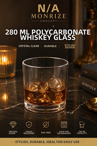 Monrize Concept Premium 280 ml Unbreakable Polycarbonate Whiskey Glass |   Cr...