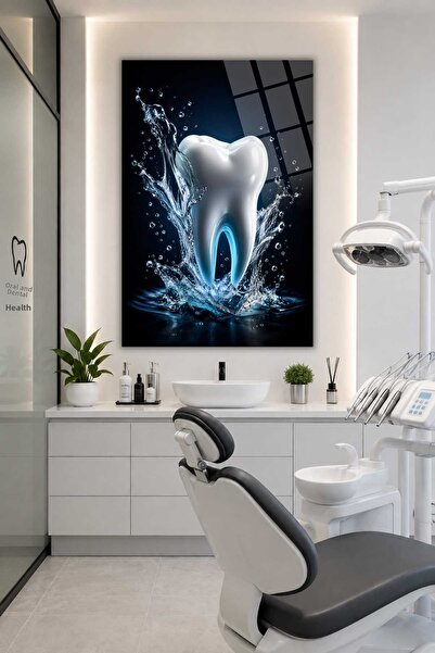HMDS CONCEPT Masă decorativă din sticlă pentru clinică dentară, Masă din stic...