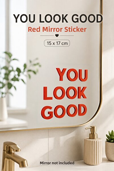 Organizasyon Pazarı Autocolant oglindă roșu „You Look Good” 15x17 cm Etichetă...