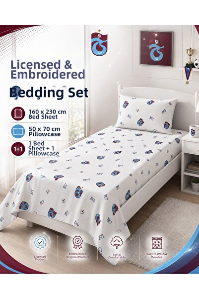Taraftar Licensed and Bandroll-Ready Bed Sheet Set – Burgundy Blue, Bring the...