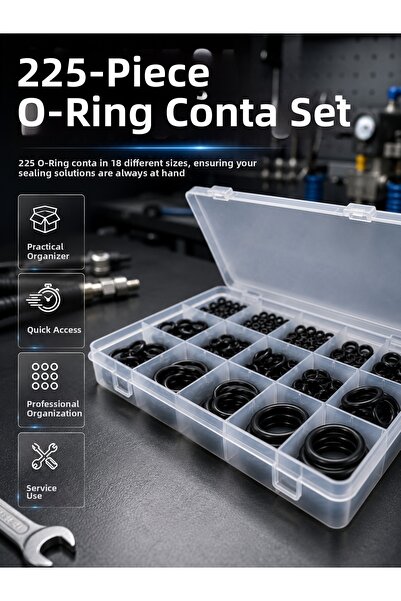 Lisinya 225 Piece O-Ring Seal Set 18 Different Sizes Rubber Sealing Gasket Or...