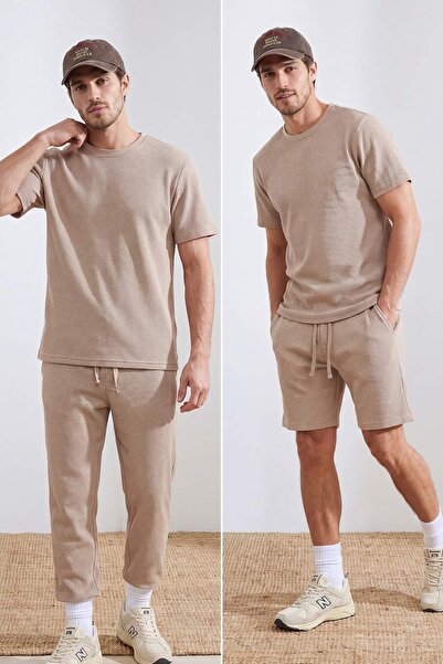 Trendyol Collection Set trening bej, croială normală TMNSS26EM00002