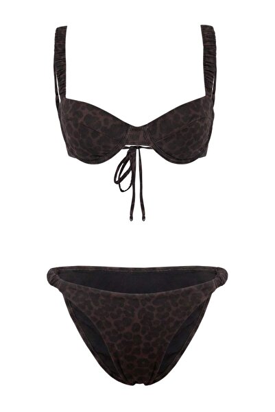 Trendyol Collection Set bikini cu talie normală, cu model, cu detalii tip bal...