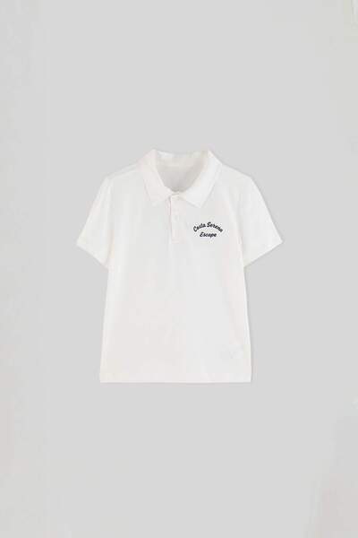 TRENDYOLKIDS Ecru Plain Knitted T-Shirt Tkdss26Ts00102