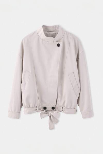 Trendyol Collection Ecru Oversize Molded Jacket Coat Twoaw27Mo00092