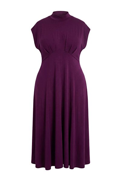 Trendyol Curve Rochie tricotată premium, fără mâneci, cu șnur în talie, cu co...