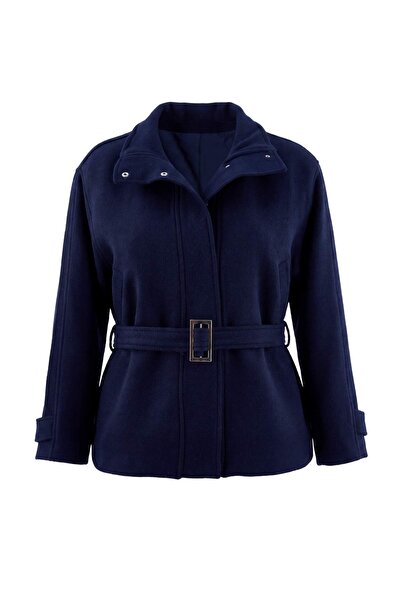 Trendyol Collection Navy Blue Oversize Large Size Coat Twoaw27Dd00002