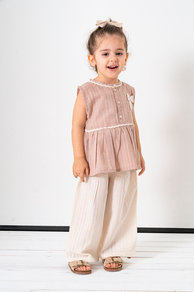 Jikko Baby Kız Çocuk Fiyonk Detaylı 2’li Takım 3707